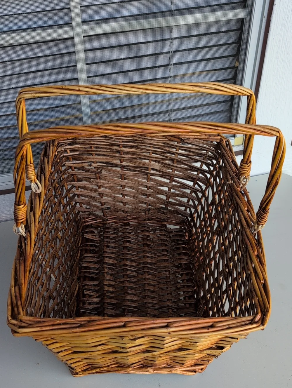Vintage Woven Double-Handle Storage Basket - Brown (226)